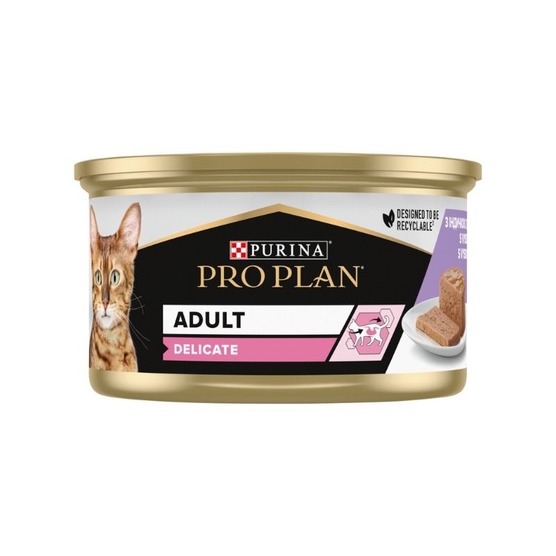 ProPlan MO Cat Adult delicate jemná pena s vysokým obsahom morky konzerva 24x85 g